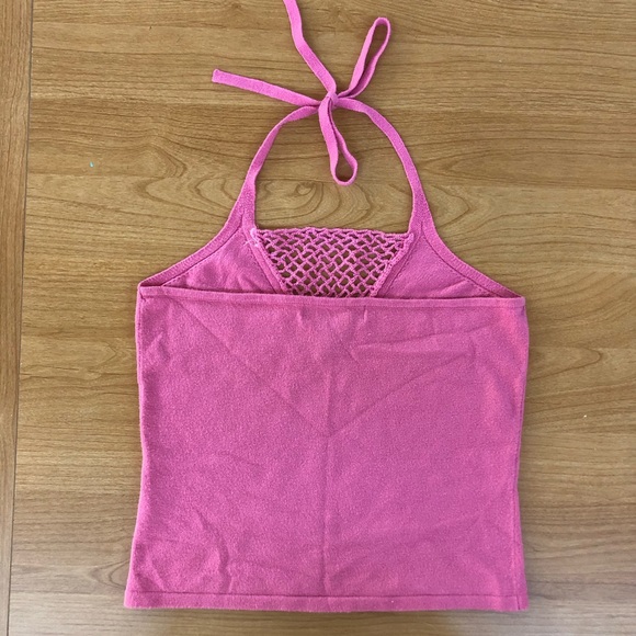 Express Pink Sequin Halter Top - Picture 2 of 3